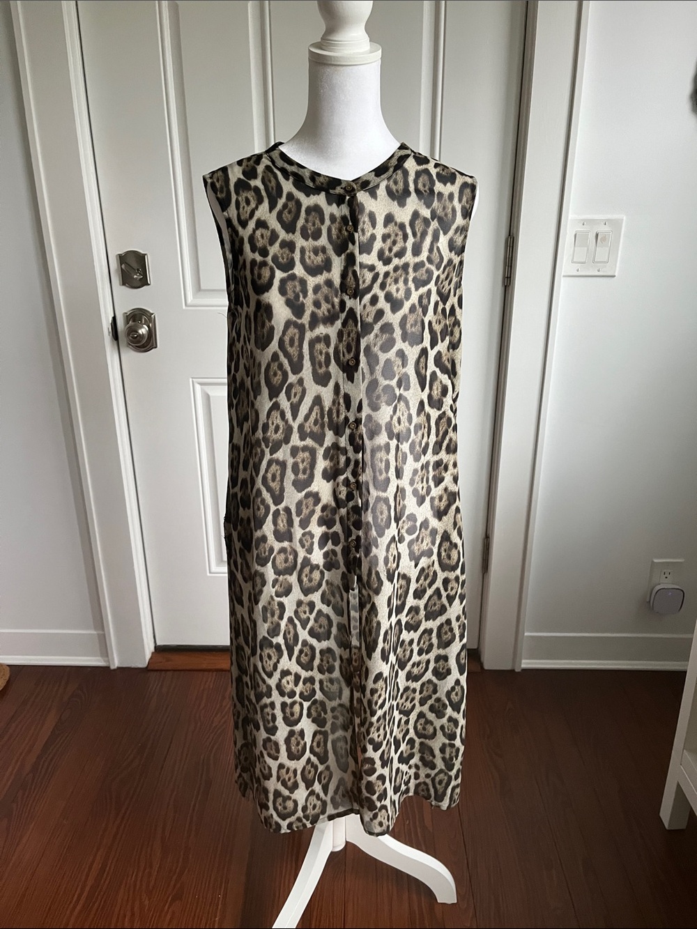 Zara Leopard Print Midi Dress in Brown and Black